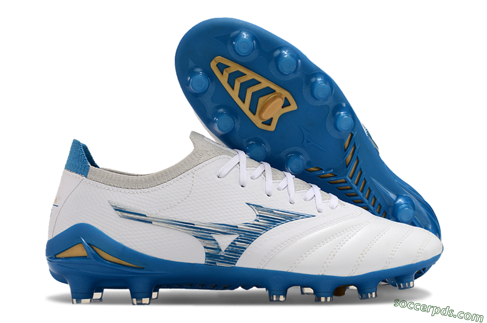 Mizuno Morelia Neo 3 FG Low-Tops Football Boots - White/Blue/Yellow 1