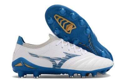 Mizuno Morelia Neo 3 FG Low-Tops Football Boots - White/Blue/Yellow