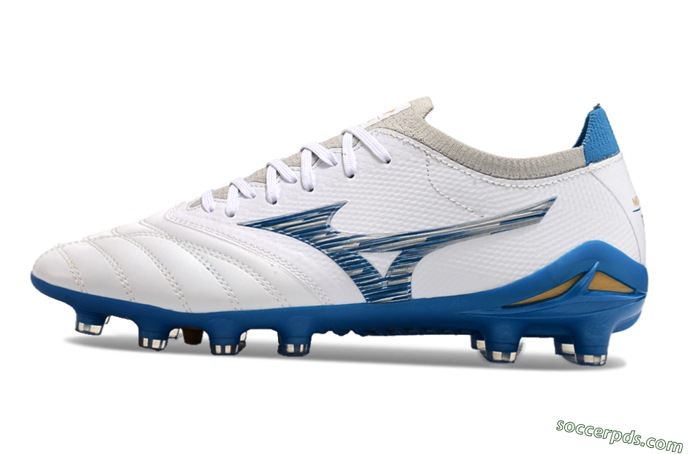 Mizuno Morelia Neo 3 FG Low-Tops Football Boots - White/Blue/Yellow 2