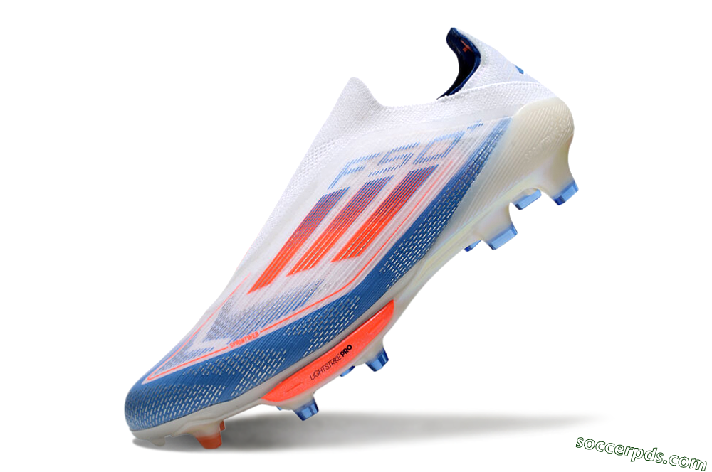 Adidas F50+ Lightstrike Pro Laceless FG Low-Tops Football Boots - White/Red/Blue 5