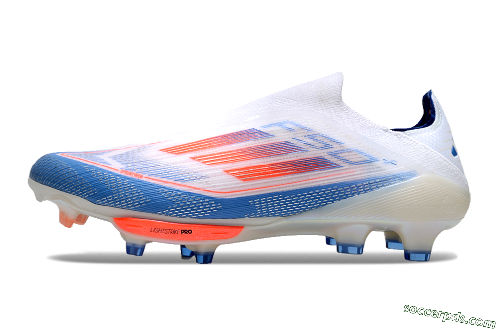 Adidas F50+ Lightstrike Pro Laceless FG Low-Tops Football Boots - White/Red/Blue 2