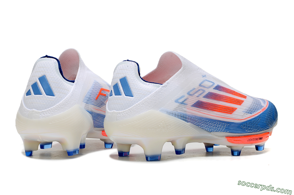 Adidas F50+ Lightstrike Pro Laceless FG Low-Tops Football Boots - White/Red/Blue 6
