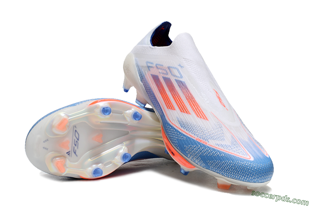 Adidas F50+ Lightstrike Pro Laceless FG Low-Tops Football Boots - White/Red/Blue 3
