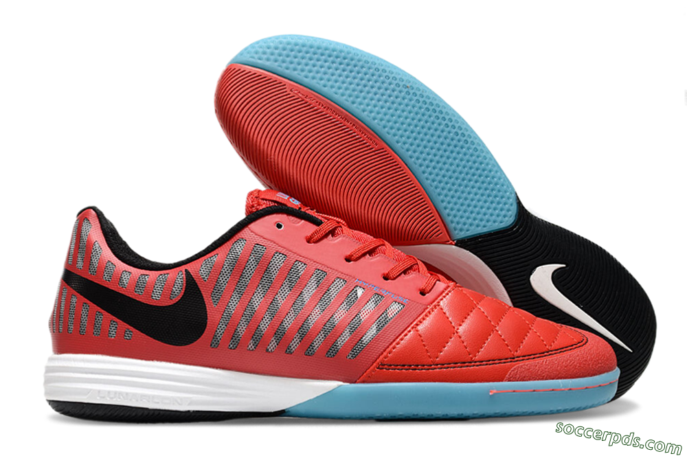 Nike Lunar Gato 2 IC Low-Tops Football Shoes - Red/Black/Blue/White 1