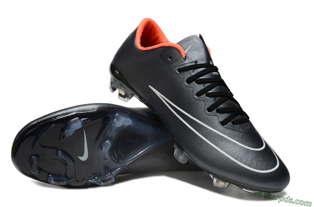 Nike Mercurial Vapor 10 FG Low-Tops Football Boots - Black/White/Orange 3