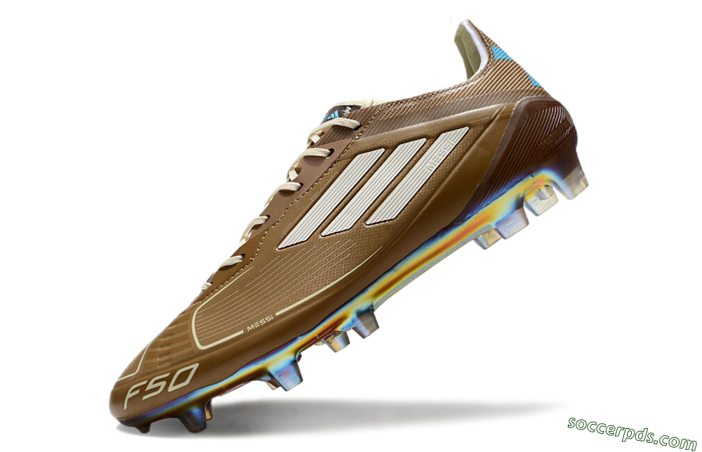 Adidas F50 Elite FG Low-Tops Football Boots - Brown/White/Blue 5