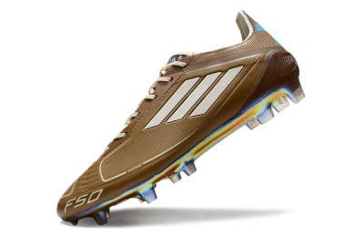 Adidas F50 Elite FG Low-Tops Football Boots - Brown/White/Blue