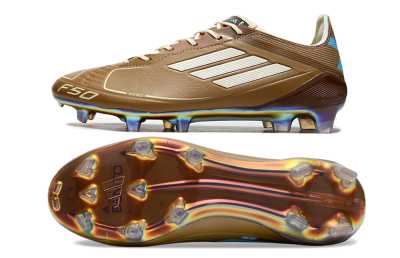 Adidas F50 Elite FG Low-Tops Football Boots - Brown/White/Blue