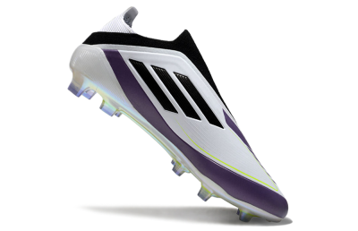Adidas F50 Elite Laceless FG Low-Tops Football Boots - White/Purple/Black