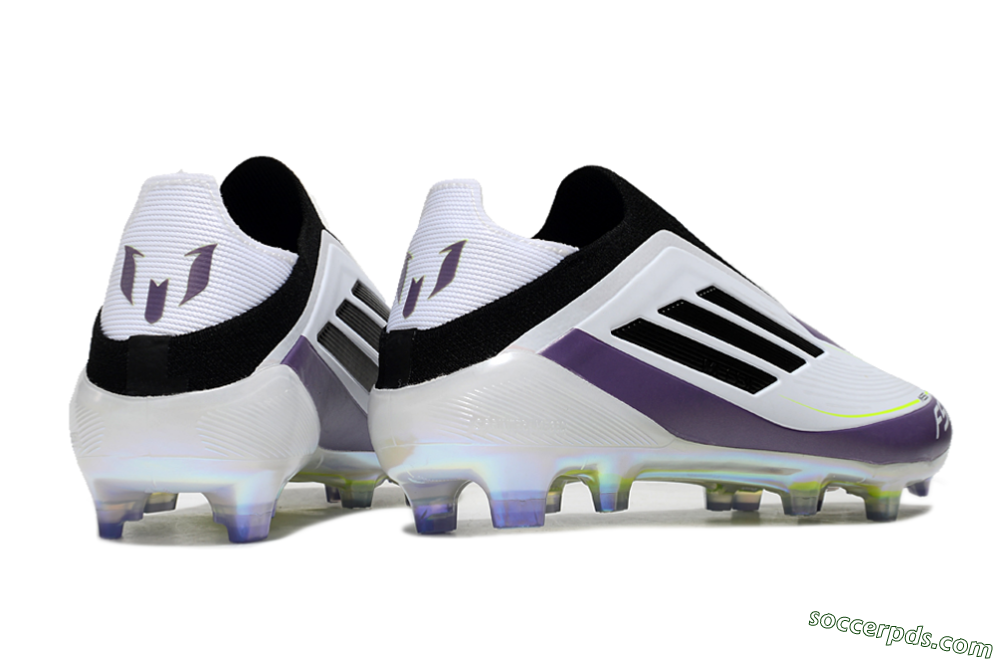 Adidas F50 Elite Laceless FG Low-Tops Football Boots - White/Purple/Black 6
