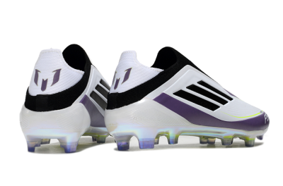 Adidas F50 Elite Laceless FG Low-Tops Football Boots - White/Purple/Black