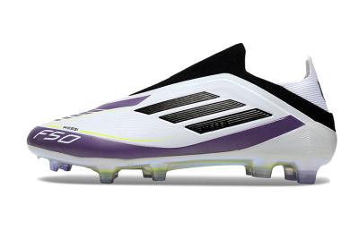Adidas F50 Elite Laceless FG Low-Tops Football Boots - White/Purple/Black