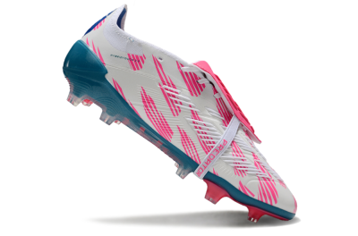 Adidas Predator Elite Foldover Tongue FG Low-Tops Football Boots - White/Blue/Pink