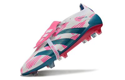 Adidas Predator Elite Foldover Tongue FG Low-Tops Football Boots - White/Blue/Pink