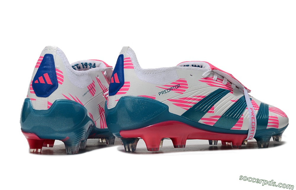 Adidas Predator Elite Foldover Tongue FG Low-Tops Football Boots - White/Blue/Pink 6