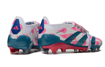 Adidas Predator Elite Foldover Tongue FG Low-Tops Football Boots - White/Blue/Pink