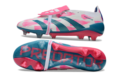 Adidas Predator Elite Foldover Tongue FG Low-Tops Football Boots - White/Blue/Pink