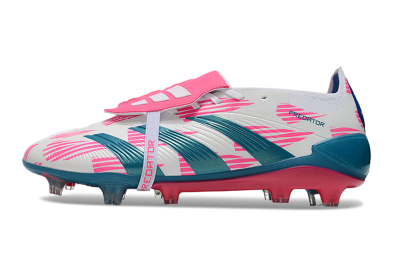 Adidas Predator Elite Foldover Tongue FG Low-Tops Football Boots - White/Blue/Pink