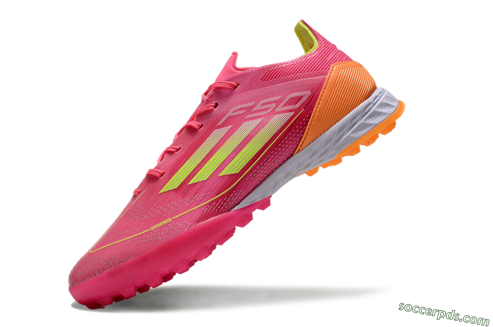 Adidas F50 Elite TF Low-Tops Football Shoes - Pink/Yellow/Orange 5