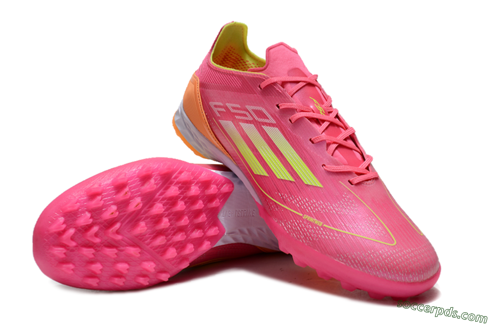 Adidas F50 Elite TF Low-Tops Football Shoes - Pink/Yellow/Orange 3