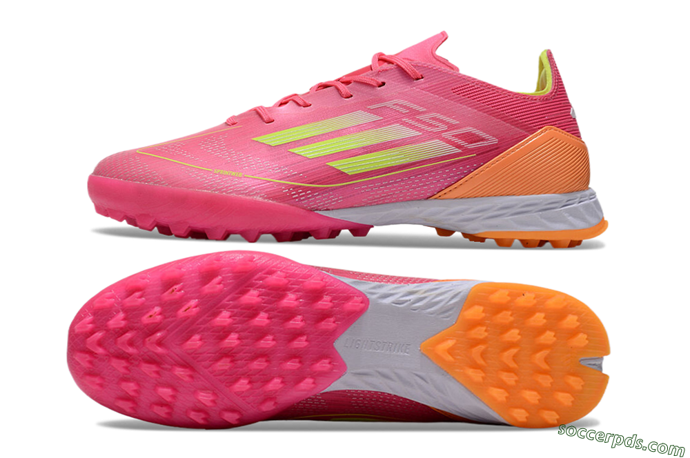 Adidas F50 Elite TF Low-Tops Football Shoes - Pink/Yellow/Orange 0