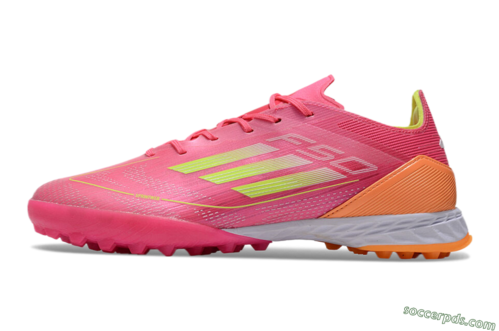 Adidas F50 Elite TF Low-Tops Football Shoes - Pink/Yellow/Orange 2