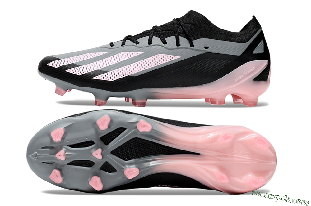 Adidas X Crazyfast.1 FG Low-Tops Football Boots - Grey/Black/Pink 0
