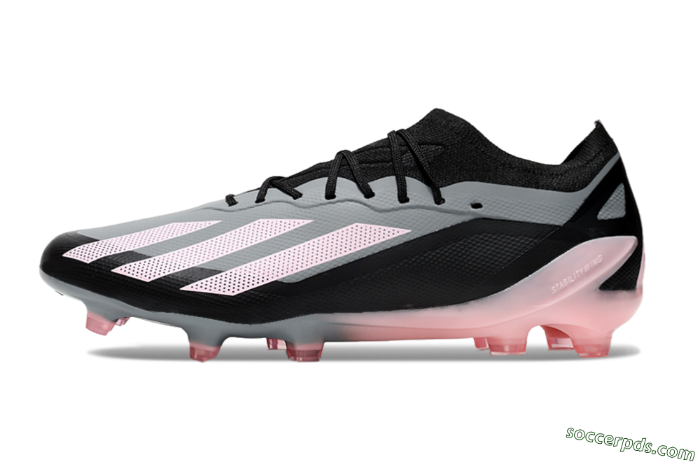 Adidas X Crazyfast.1 FG Low-Tops Football Boots - Grey/Black/Pink 2