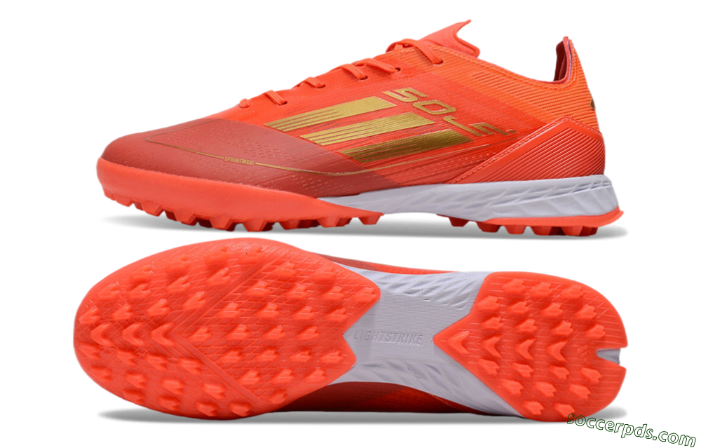 Adidas F50 Elite TF Low-Tops Football Shoes - Red/Gold/White 0
