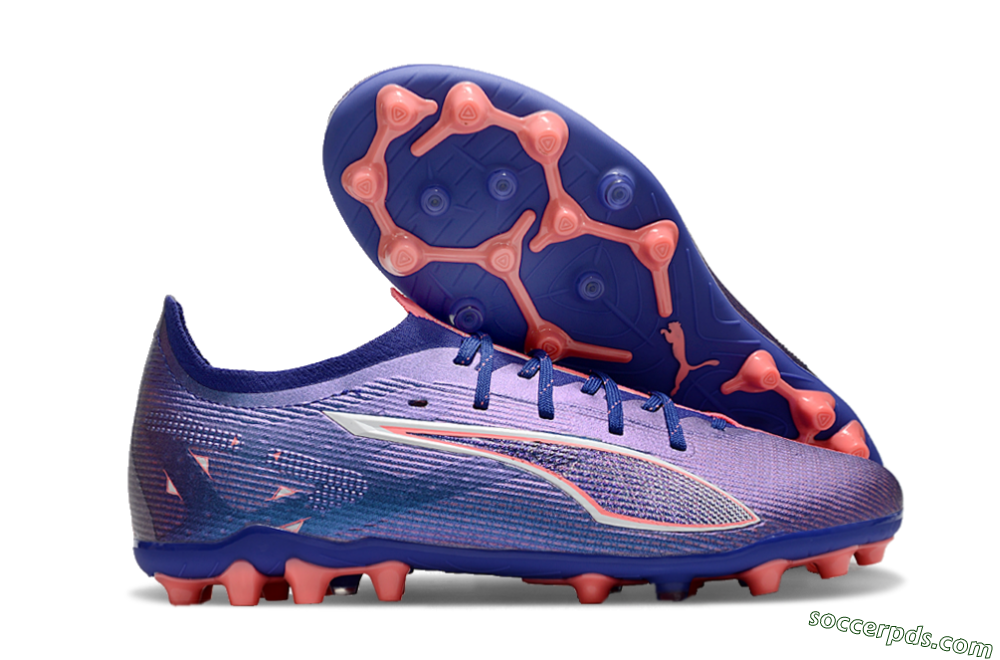 Puma Ultra 5 Ultimate MG Low-Tops Football Boots - Purple/Red/White 1