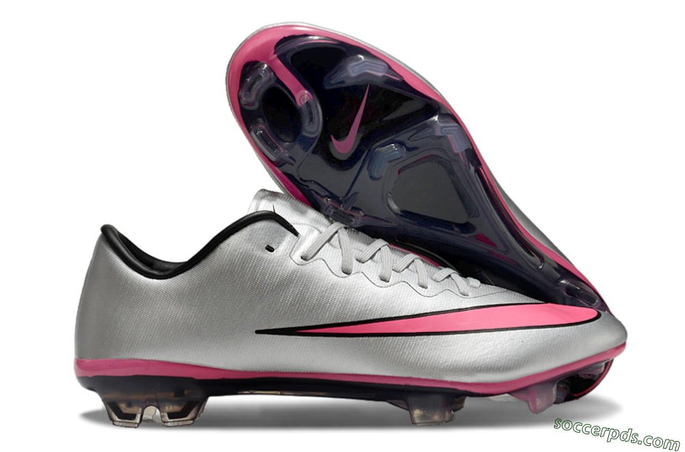 Nike Mercurial Vapor 10 Elite FG Low-Tops Football Boots - Sliver/Pink/Black 1