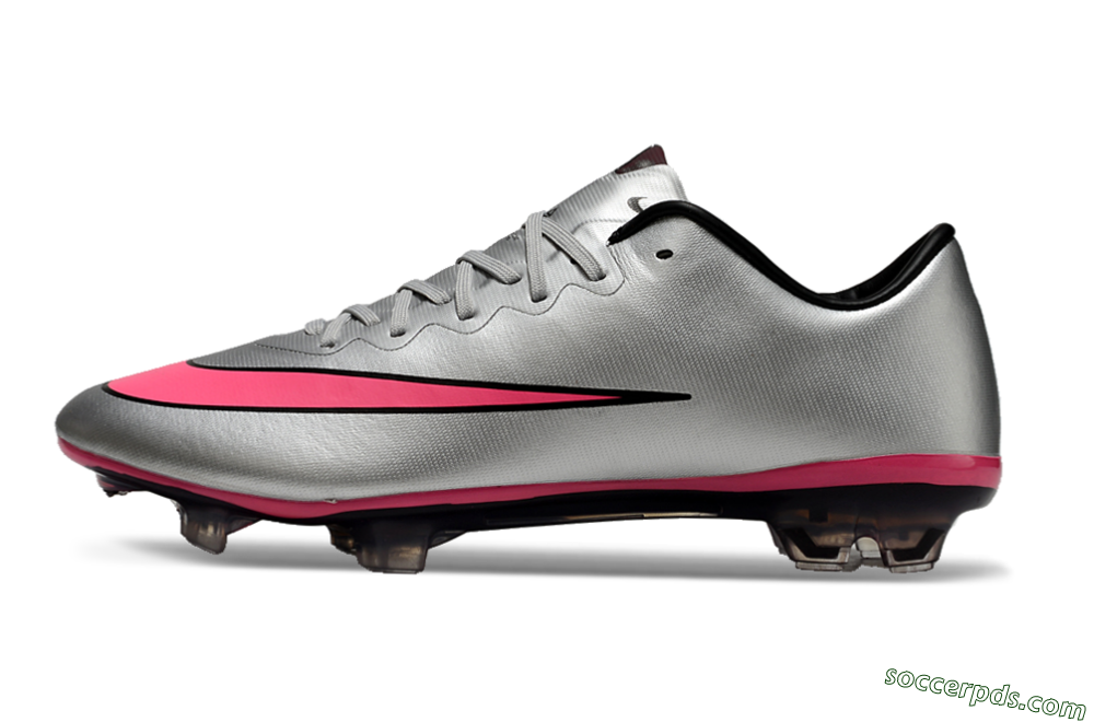 Nike Mercurial Vapor 10 Elite FG Low-Tops Football Boots - Sliver/Pink/Black 2