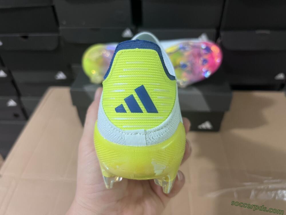 Adidas F50 Elite Laceless FG Low-Tops Football Boots - White/Blue/Pink/Yellow