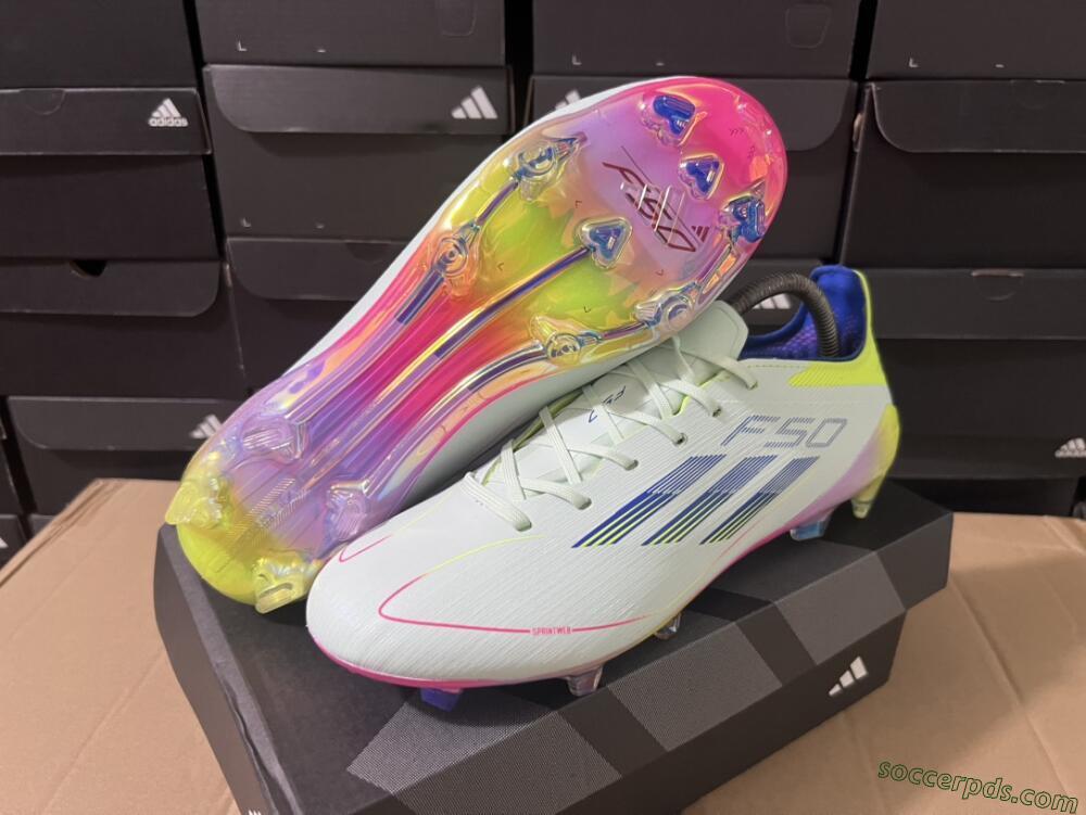 Adidas F50 Elite FG Low-Tops Football Boots - Blue/Pink/Yellow