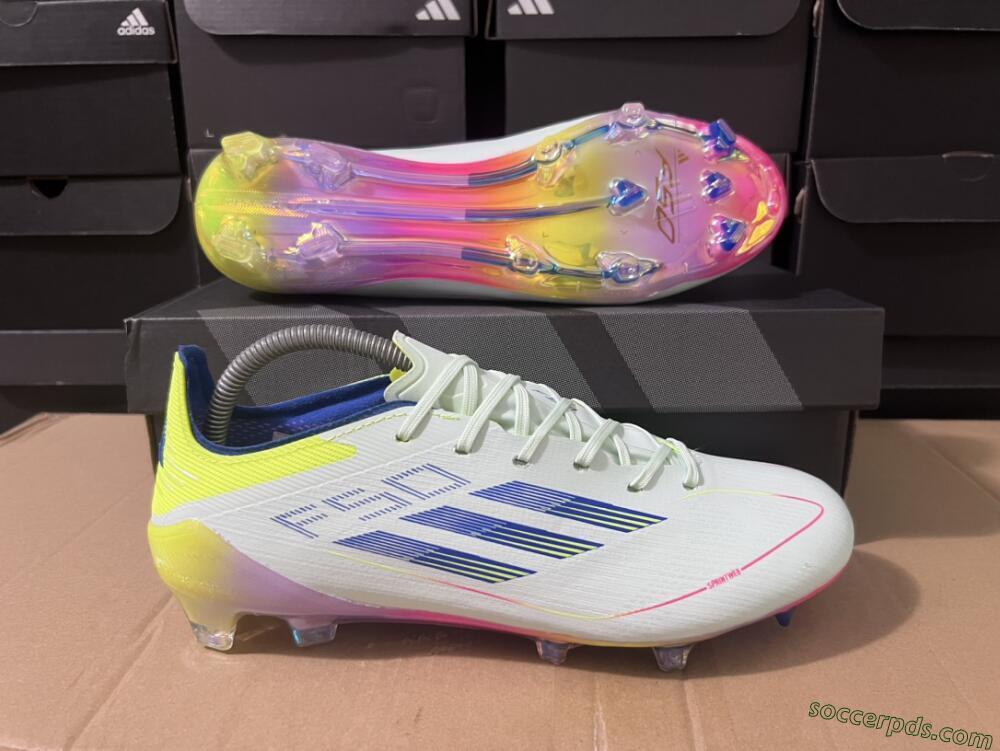 Adidas F50 Elite FG Low-Tops Football Boots - Blue/Pink/Yellow