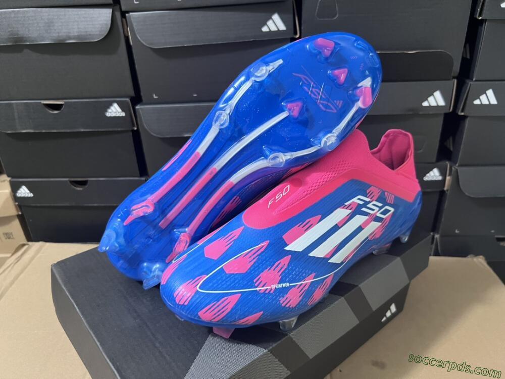 Adidas F50 Elite Laceless FG Low-Tops Football Boots - Blue/Pink/White