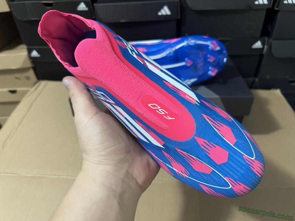 Adidas F50 Elite Laceless FG Low-Tops Football Boots - Blue/Pink/White
