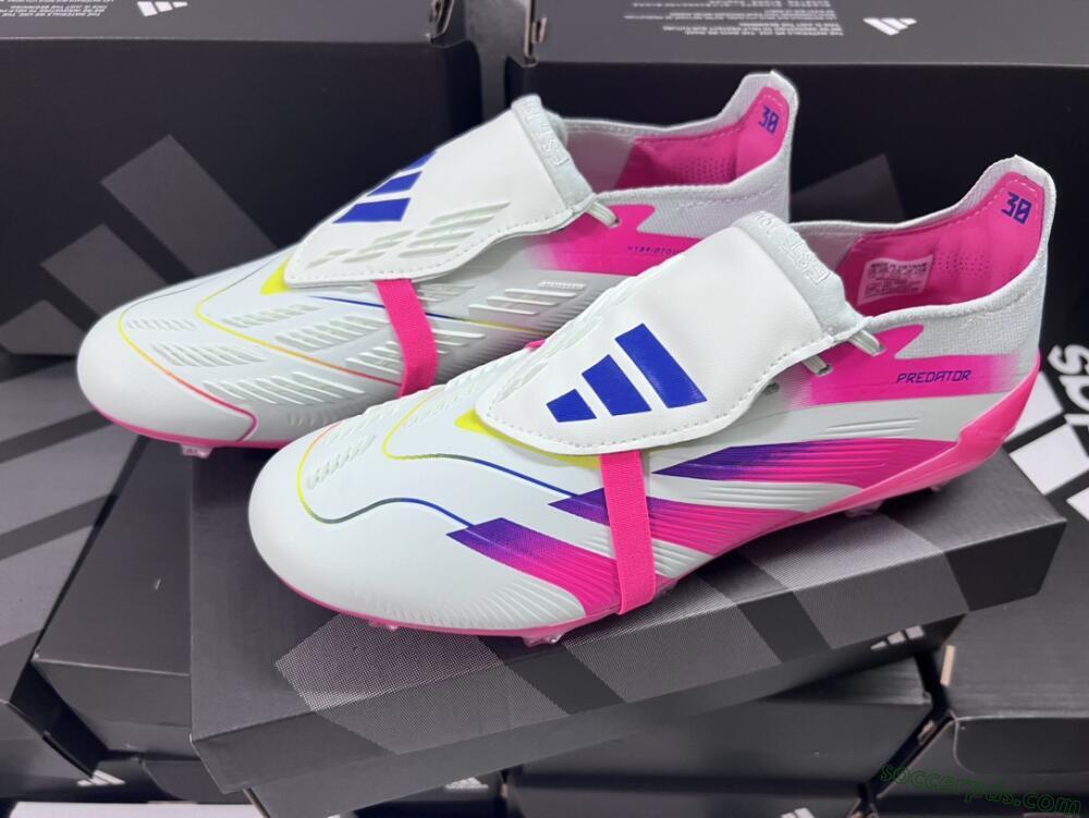 Adidas Predator Accuracy+ Laceless FG Low-Tops Football Boots - White/Pink/Purple