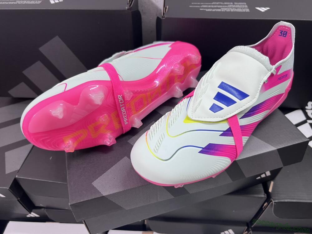 Adidas Predator Accuracy+ Laceless FG Low-Tops Football Boots - White/Pink/Purple