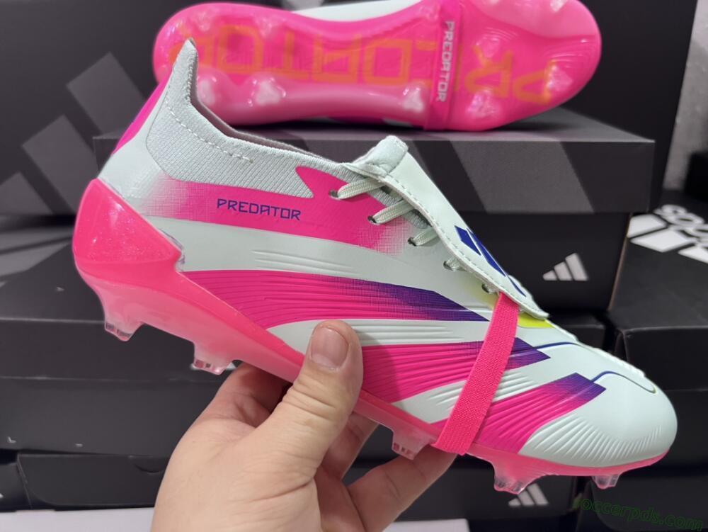 Adidas Predator Accuracy+ Laceless FG Low-Tops Football Boots - White/Pink/Purple