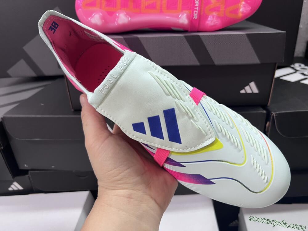 Adidas Predator Accuracy+ Laceless FG Low-Tops Football Boots - White/Pink/Purple