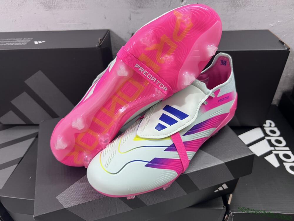 Adidas Predator Accuracy+ Laceless FG Low-Tops Football Boots - White/Pink/Purple