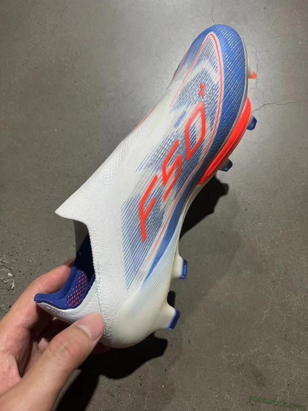 Adidas F50+ Lightstrike Pro Laceless FG Low-Tops Football Boots - White/Red/Blue