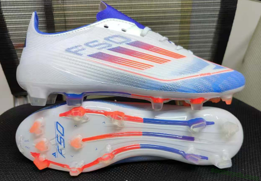 Adidas F50 Elite FG Low-Tops Football Boots - Blue/Red/Beige