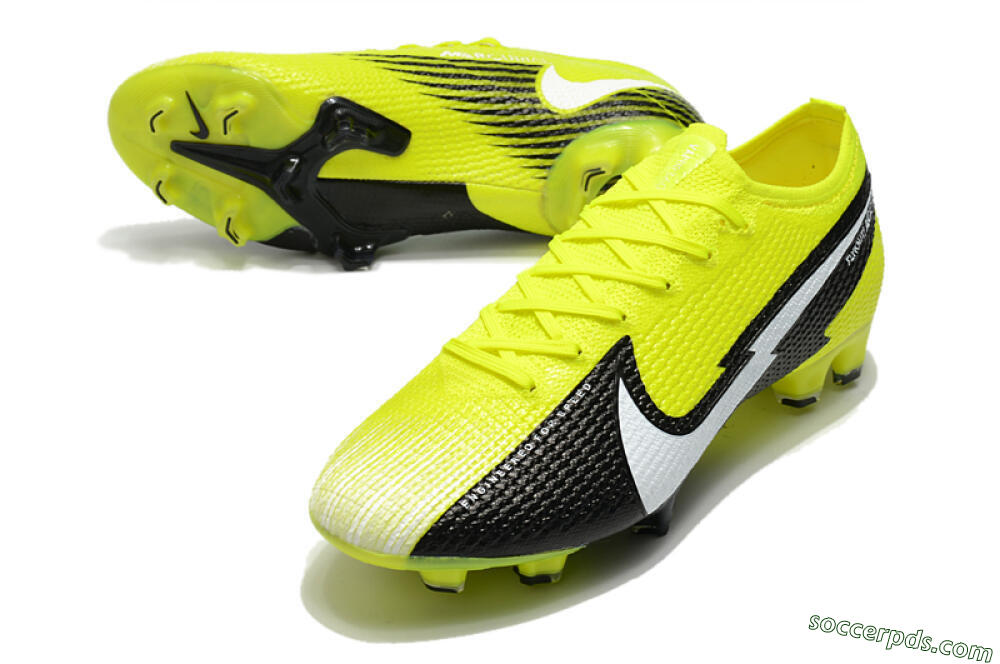 Nike Mercurial Vapor 13 Elite FG Low-Tops Football Boots - Yellow/White/Black 3