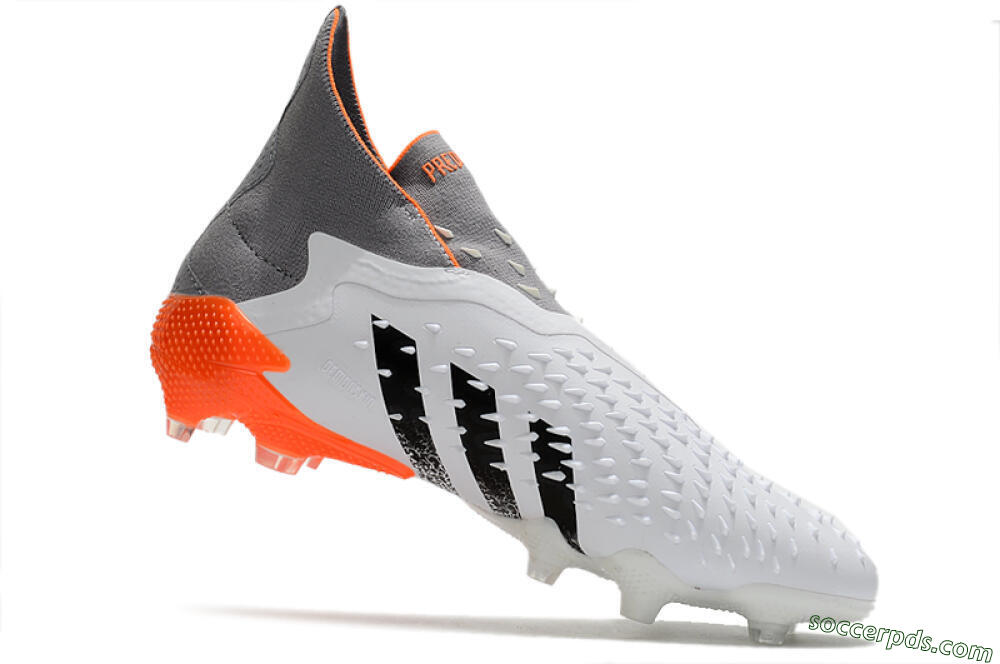 Adidas Predator Freak+ Laceless FG High-Tops Football Boots - White/Grey/Orange 4