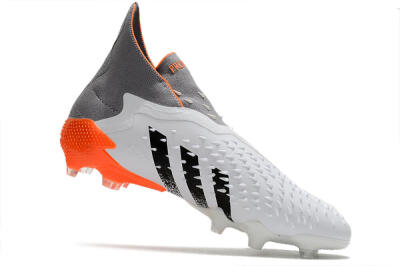 Adidas Predator Freak+ Laceless FG High-Tops Football Boots - White/Grey/Orange