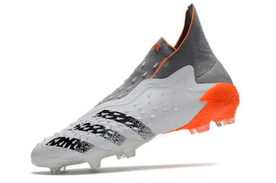 Adidas Predator Freak+ Laceless FG High-Tops Football Boots - White/Grey/Orange