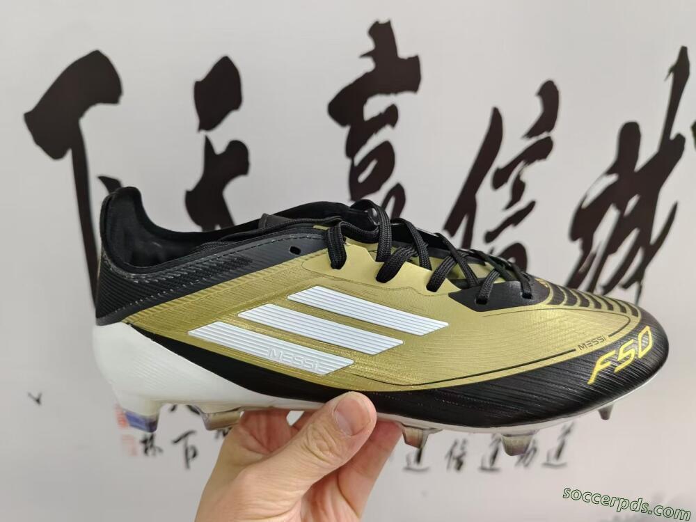 Adidas F50 Adizero Messi FG Low-Tops Football Boots - Gold/White/Black