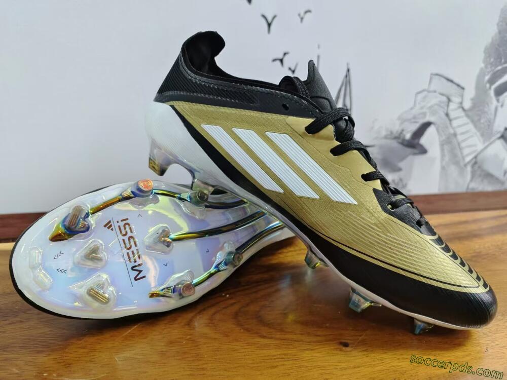 Adidas F50 Adizero Messi FG Low-Tops Football Boots - Gold/White/Black